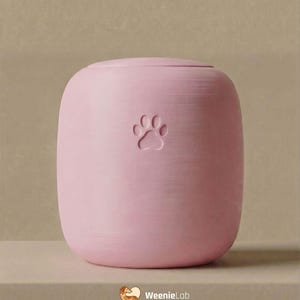 Durable Personalized Dog Urn – Minimalist and Elegant Design – 3D Printed Biodegradable PLA (Thermoplastic) – Personalized Dog Urn Rosa pastello