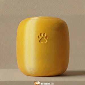 Durable Personalized Dog Urn – Minimalist and Elegant Design – 3D Printed Biodegradable PLA (Thermoplastic) – Personalized Dog Urn Gold
