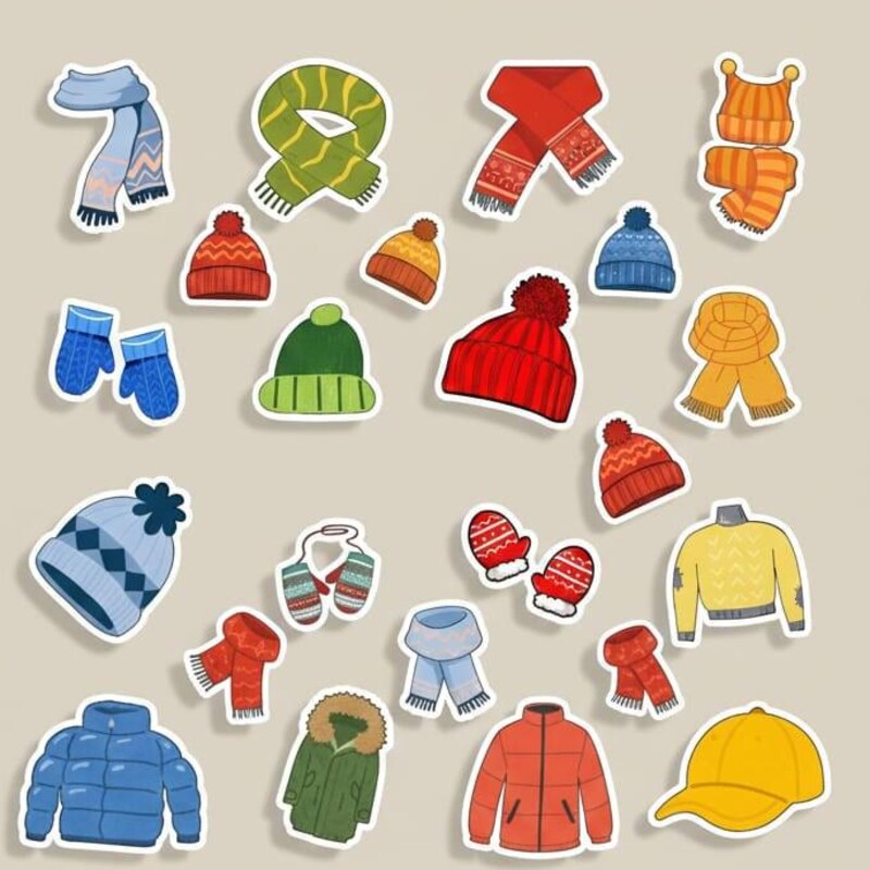 Mittens and Hat Clipart - Etsy
