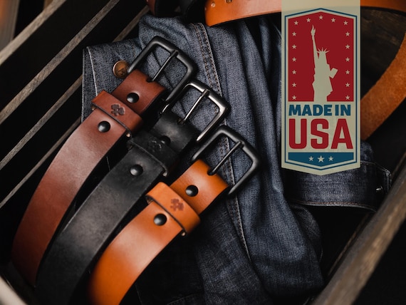Made in USA Full Grain Leather Belt for Men – Heavy‑Duty Work & EDC Belt - The All American Belt