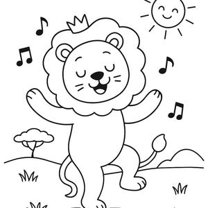 Zoo Animals Coloring Book PDF / Libro para Colorear Animales Zoo - 10 Pág | León, Elefante, Jirafa | Actividades Niños 4-7 Años | Descarga