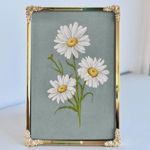 5th Anniversary Gift for Wife April Birthday Gift for Her Birth Month Flower Daisies New Baby Gift Nursery Wall Art Floral Theme