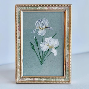 Iris Art Print February Birth Month Flower Vintage Inspired Wall Decor Birthday Gift Floral Botanical Irises Modern Victorian