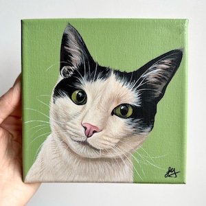 Custom Pet Portrait Painting: Acrylic Dog Memorial Art on Canvas