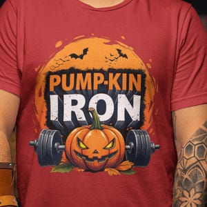 Halloween Gym Shirt, lustiges Kürbis Workout T-Shirt, gruseliges Gewichtheben Top für Fitness Liebhaber und Herbst Saison Gym Sessions
