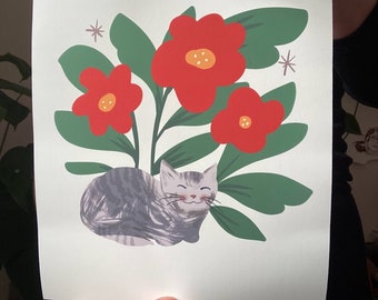 Custom "Happy Cat" Portrait Print