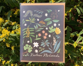 Bartram's Gardens Medicinal Plants  botanical folk notecard (in collaboration with Bartrams Garden)