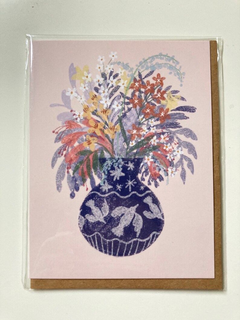 Floral Folk Bouquet Vase Card image 2