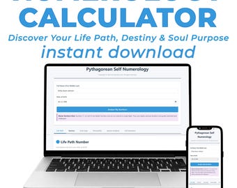 Numerology Calculator | Instant Life Path Analysis (Digital Download)
