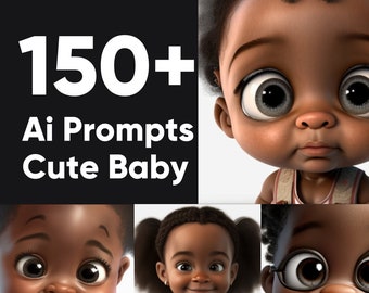 Midjourney Cartoon Style Prompts | Cute Black Kids and African American Baby Girls and Boys | Create Digital Ai Artwork of Melanin Children