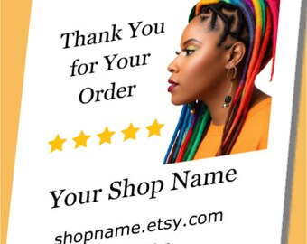 Editable Thank You Business Cards | Customizable Order Inserts (Digital Download) 1013