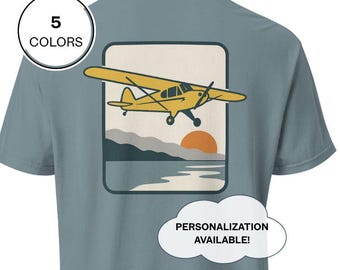 Piper Cub Sunset T-Shirt: Personalized Aviation Gift