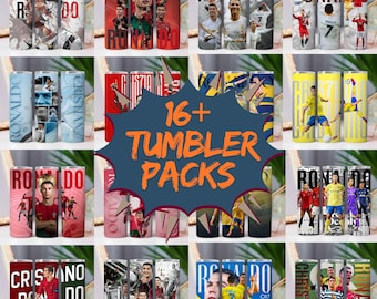 Pack of 16+ Soccer Legend Tumbler Wrap PNG Bundle | 20oz 30oz Sublimation Seamless Digital Download