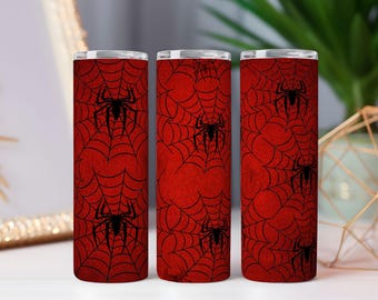 CONFEZIONE DA 3 pellicole per bicchieri a forma di ragnatela rossa: design a sublimazione (download digitale)