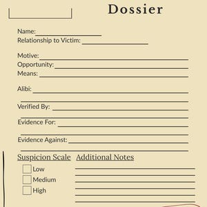 Suspect Dossier / True Crime-murder Mystery Worksheets / Skyheart ...