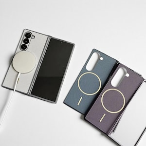 Double Color PC TPU Case For Samsung Galaxy Z Fold 7 6 5 4 3 – Magnetic Wireless Charging Business Back Cover