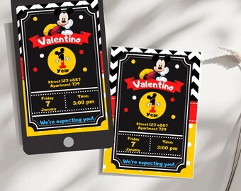 Editable Mickey Mouse Birthday Invitation