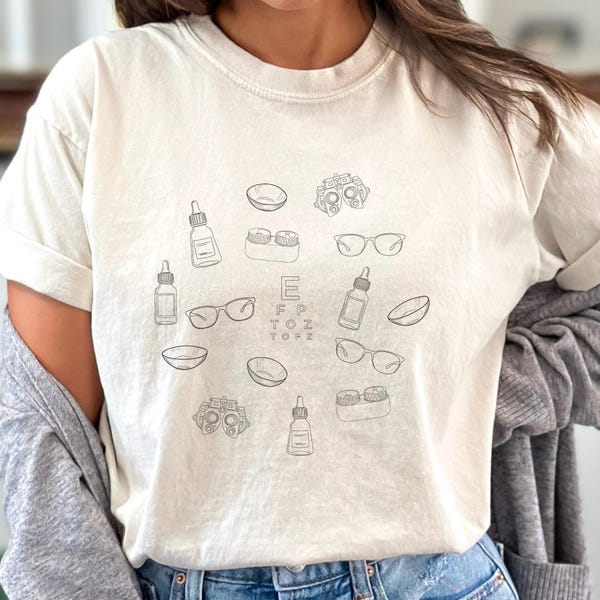 Eyecare Line Art Shirt - Optometry Design Comfort Colors Tee