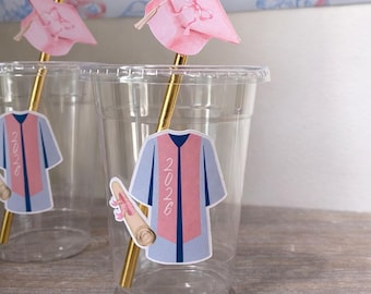 Rosa Abschluss-Party-Set | Custom Banner, Tassen, Strohhalme, Ballon Kit (Klasse 2026)