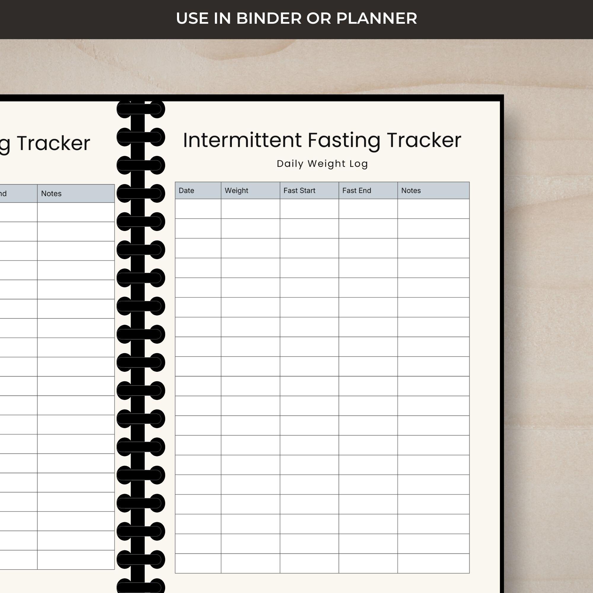 Intermittent Fasting Tracker Printable – One Page Daily Log to Track ...