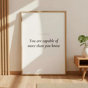 Capace di più stampe / Citazione sul potenziale motivazionale / Poster tipografico minimalista ispiratore