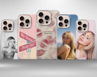 Sabrina Carpenter Phone Case, Aesthetic Coquette Pink Y2K Collage Case