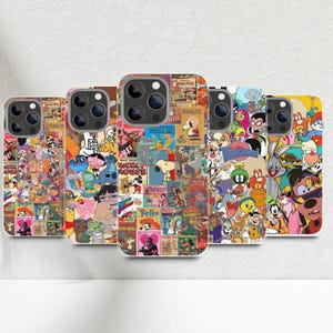 90&#39;s Cartoon Phone Case, Preppy and Cute Aesthetic, iPhone 16 15 14 13 12 11 Pro Max 8 Plus X, Samsung Galaxy S24 S23 S22 S20 Ultra