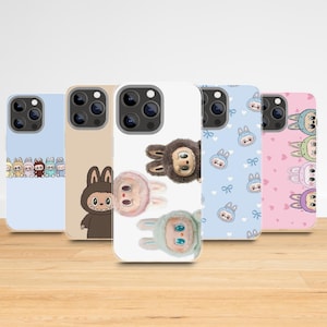 Labubu Häschen Handyhülle, Niedliche Pastell Cartoon Abdeckung für iPhone 16 15 14 13 12 Pro Max, Samsung Galaxy S24 S23 S22 Ultra