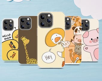 Coque pour iPhone et Samsung avec animaux mignons – Coque dessin animé kawaii