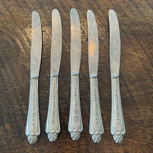 Cuchillos de mantequilla italianos vintage A800 bañados en plata, cubiertos de plata continental (5)