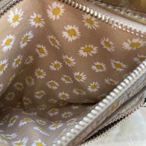 Brighton Gray Glitter Croc Leather Trim Heart Charm Crossbody Bag Sunflower image 5