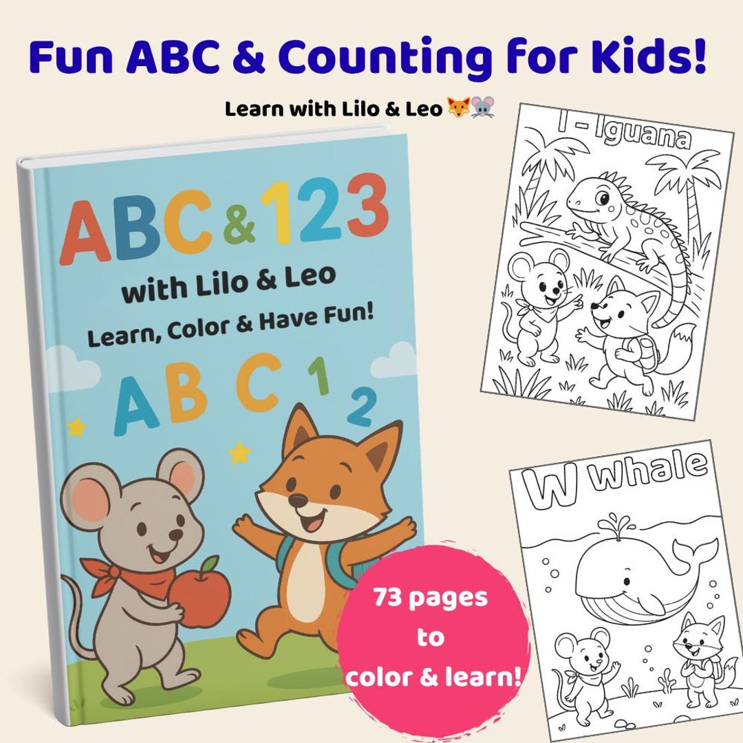 ABC & Numbers Workbook for Kids | 26 Alphabet Pages + Stories | 1-10 ...