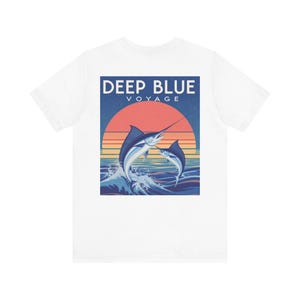 Deep Blue Voyage T-Shirt: Unisex Jersey Tee, Ocean Lover Gift