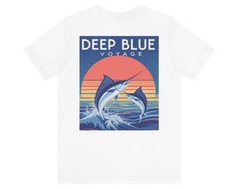 Deep Blue Voyage T-Shirt: Unisex Jersey Tee, Ocean Lover Gift