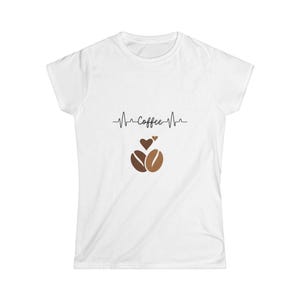 Coffee Lover&#39;s Heartbeat Tee, Cute Coffee Shirt, Gift for Baristas, Coffee Addict Top, Casual Everyday Wear