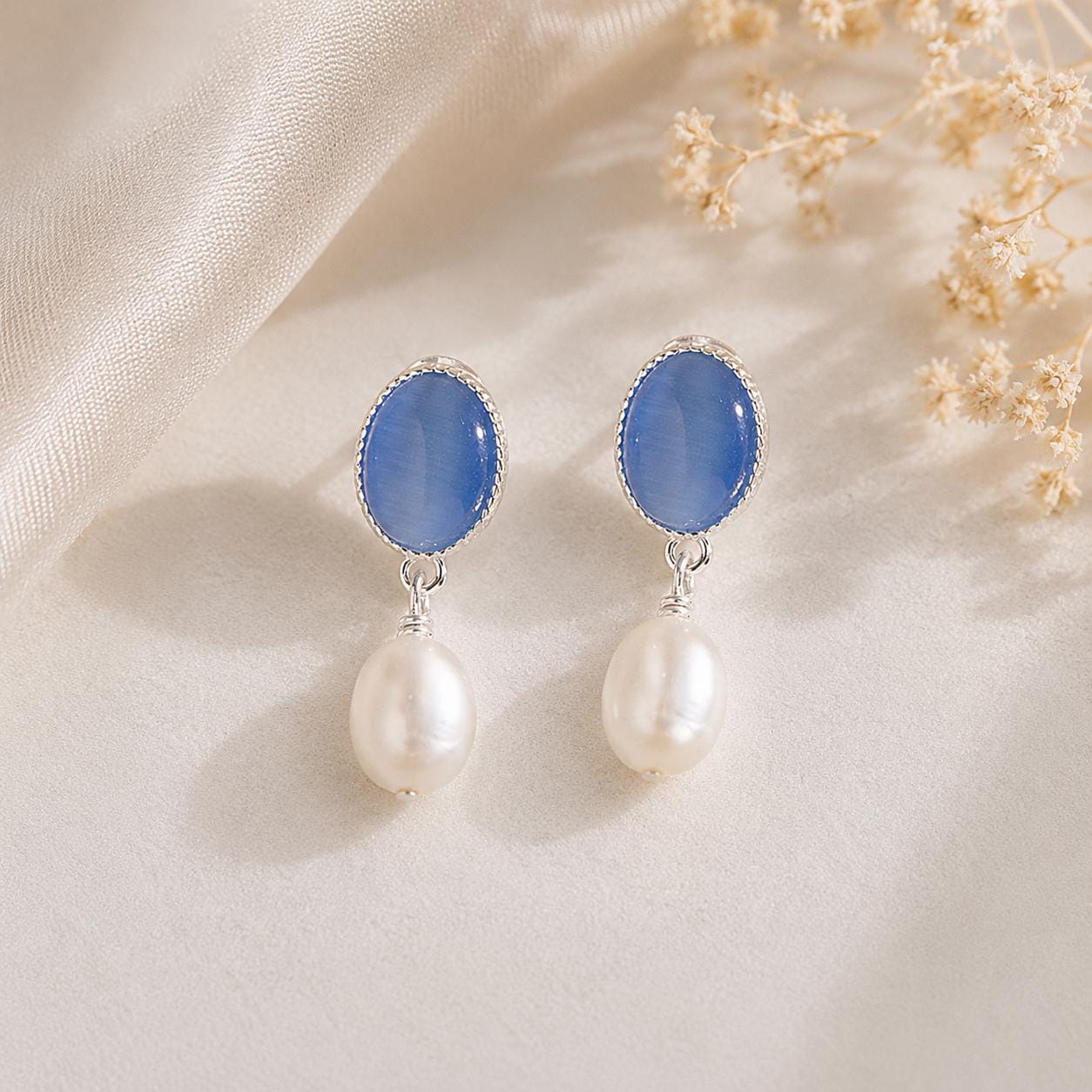 Blue Pearl Earrings - Etsy