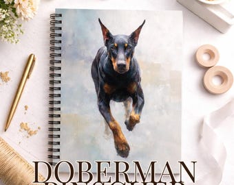 Cuaderno de acuarela de Doberman Pinscher: diario en espiral para amantes de los perros