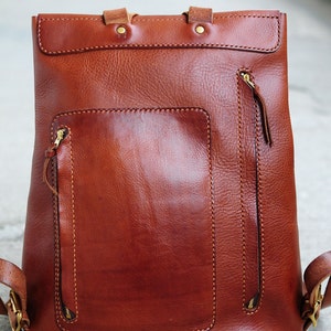 Artemis Leatherware Hand Stitched Large Leather Backpack image 3