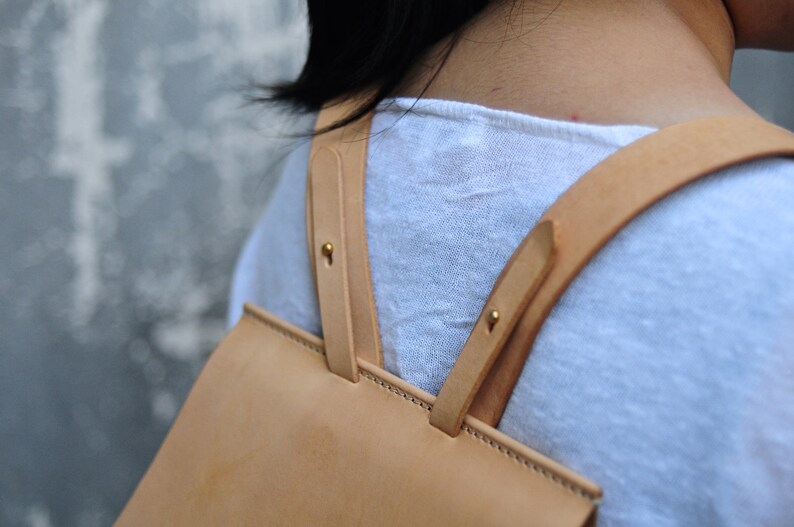 Artemis Leatherware Handmade Leather And Canvas Backpack image 5