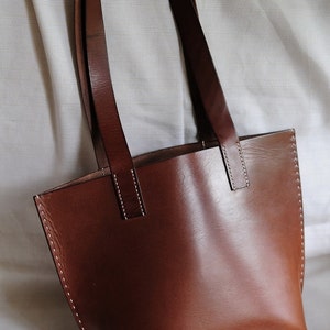Hand Stitched Leather Tote Bag image 2