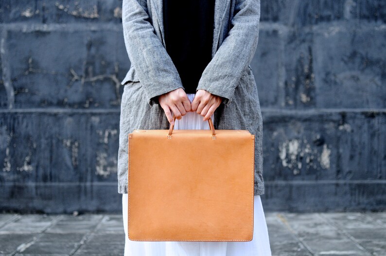 Artemis Leatherware Hand Stitched Leather Box Hand Bag/ Etsy