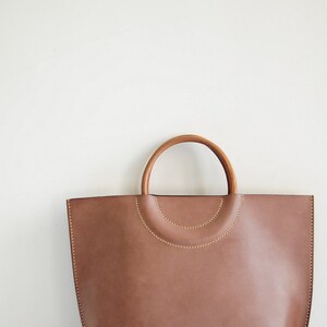 Artemis Leatherware Hand Stitched Leather Tote Bag image 1