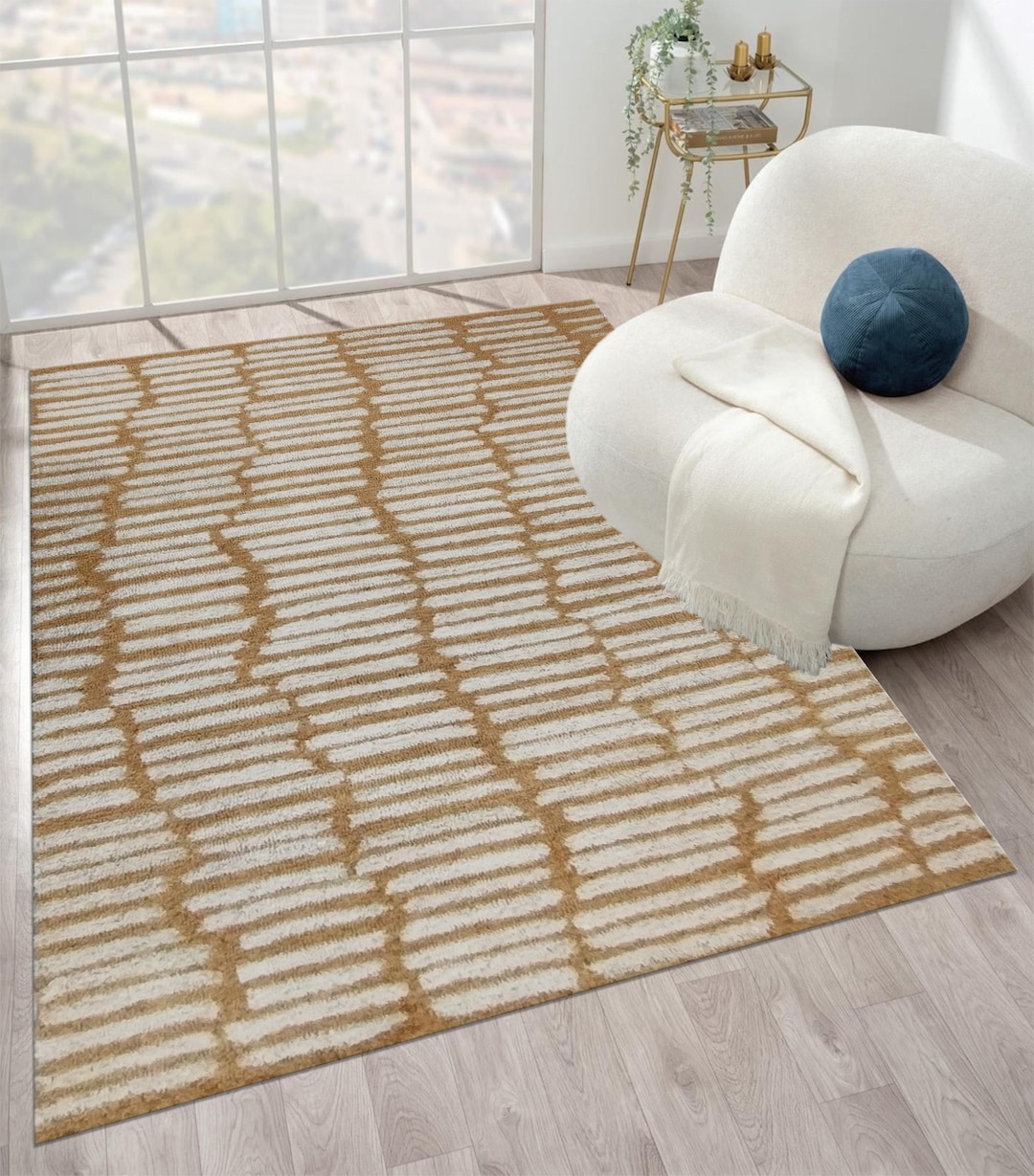 Handtufted Jute Beni Ourain Rug: Rustic Boho Home Decor - Etsy