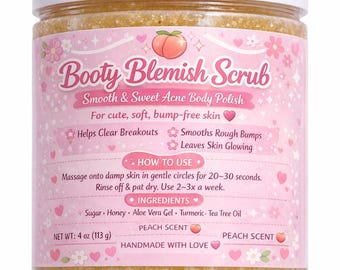 Booty Blemish Scrub – Peach Scent Butt Acne Body Exfoliating Scrub for Butt, Bikini Area, Back Acne & Rough Bumps