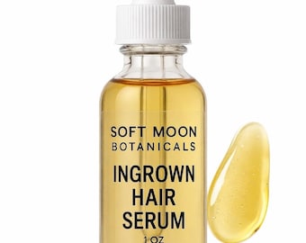 Sérum de Óleo para Pelos Encravados 30ml – Cuidado da Virilha e Barba – Óleo Corporal Suavizante para Pele Irregular e Irritações Pós-Lâmina – Soft Moon Botanicals – Totalmente Natural