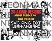 ANIME Bundle 04 – 20 Digital Files | SVG | Laser Cut | Cricut | Silhouette | Sublimation | Engraving | Instant Download