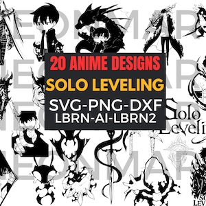 ANIME Bundle 02 - 20 Digital Files | SVG | Laser Cut | Cricut | Silhouette | Sublimation | Engraving | Instant Download