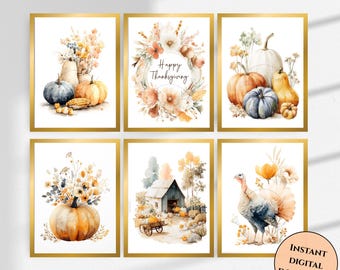 Thanksgiving Wall Art Bundle-Autumn Harvest Prints-Thanksgiving Wall Art-Autumn Gallery Wall Art-Thanksgiving Gallery Wall Art-Autumn Decor