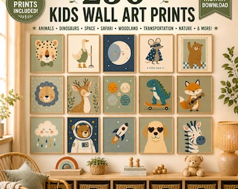 Kinder Wand Kunst Mega Bundle-Kinderzimmer Dekor-Spielzimmer Wand Kunst-Tierdrucke-Kinder Zimmer Dekor-Kinderzimmer Wand Kunst-Jungen Zimmer Dekor-Mädchen Zimmer Dekor