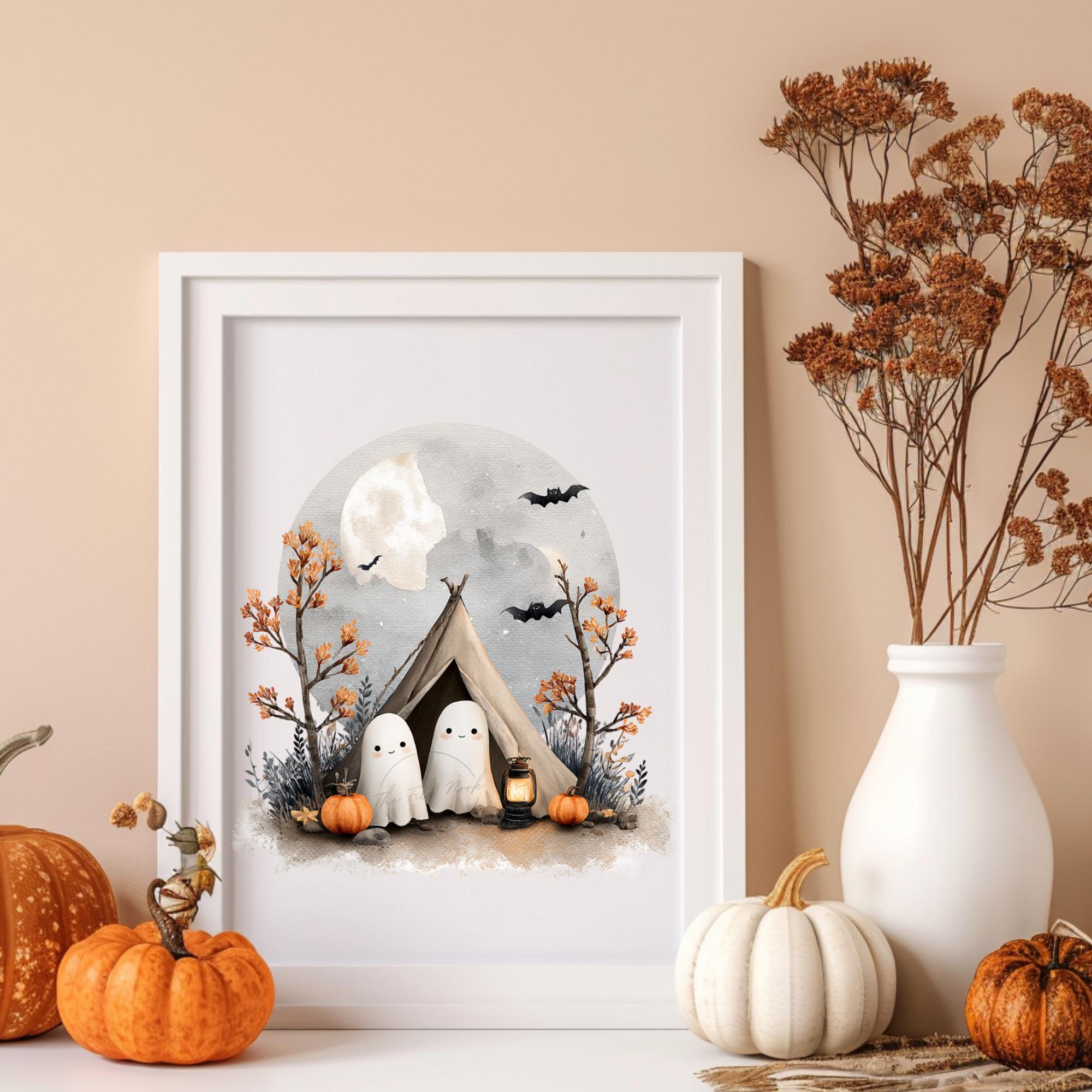 Cute Ghosts Camping PNG Clipart-kawaii Halloween-tent Scene-spooky Cute ...